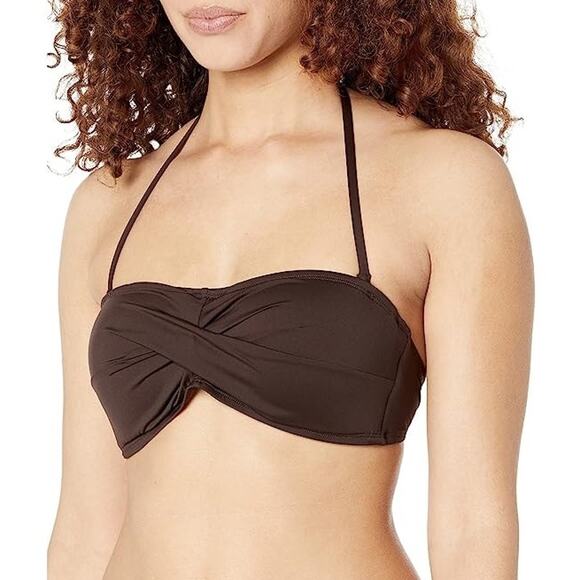 Tommy Bahama Women's Pearl Bandeau Bikini Top Halter Strap Brown Size Small NWT - Picture 1 of 8